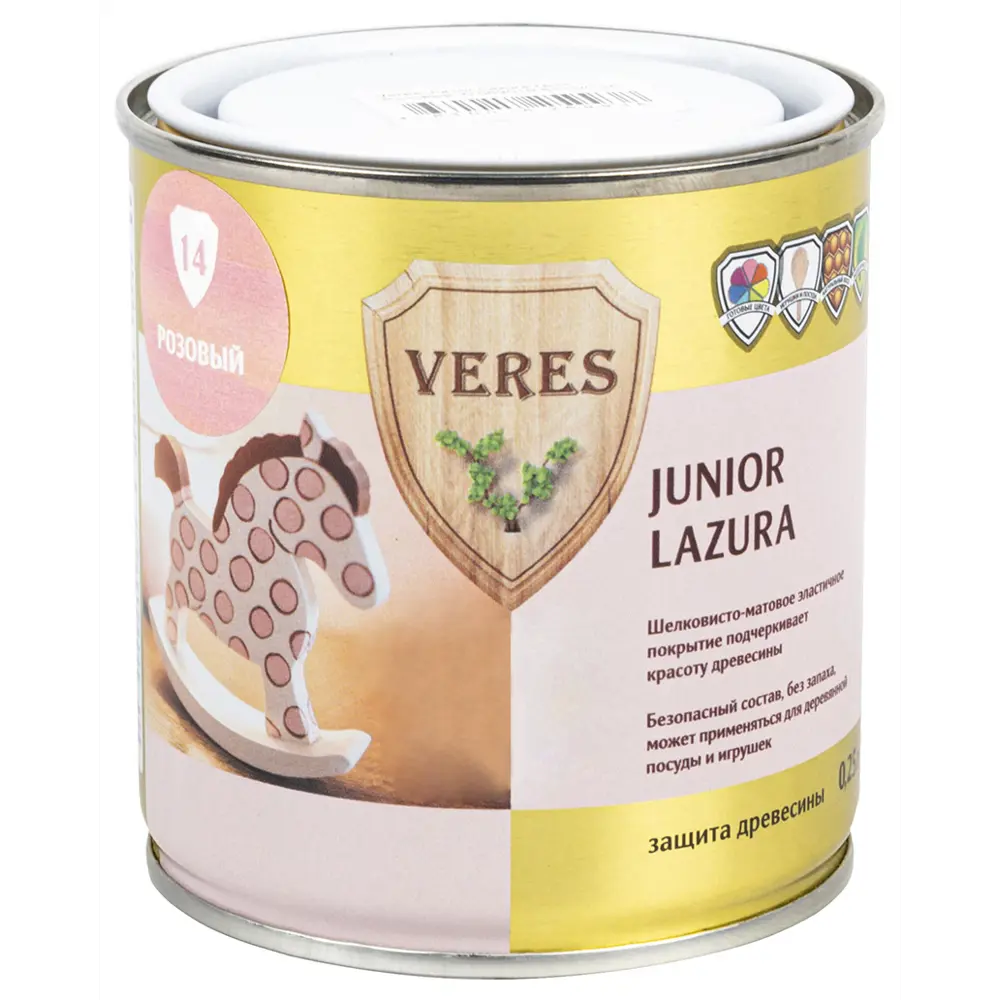Фото Лазурь Верес «Джуниор» 0.25 л цвет розовый