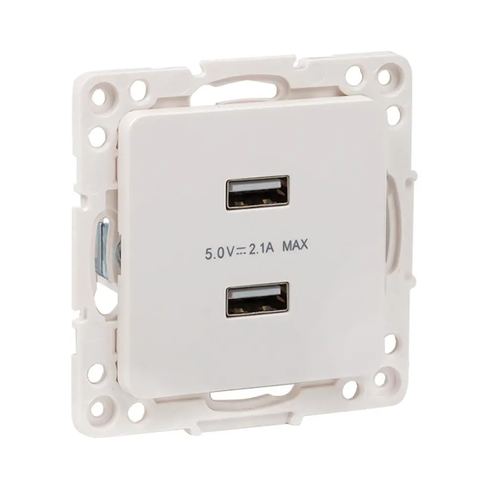 Фото Розетка EKF Стокгольм USB 2-местной 21А белый PROxima Фото Розетка EKF Стокгольм USB 2-местной 21А белый PROxima
