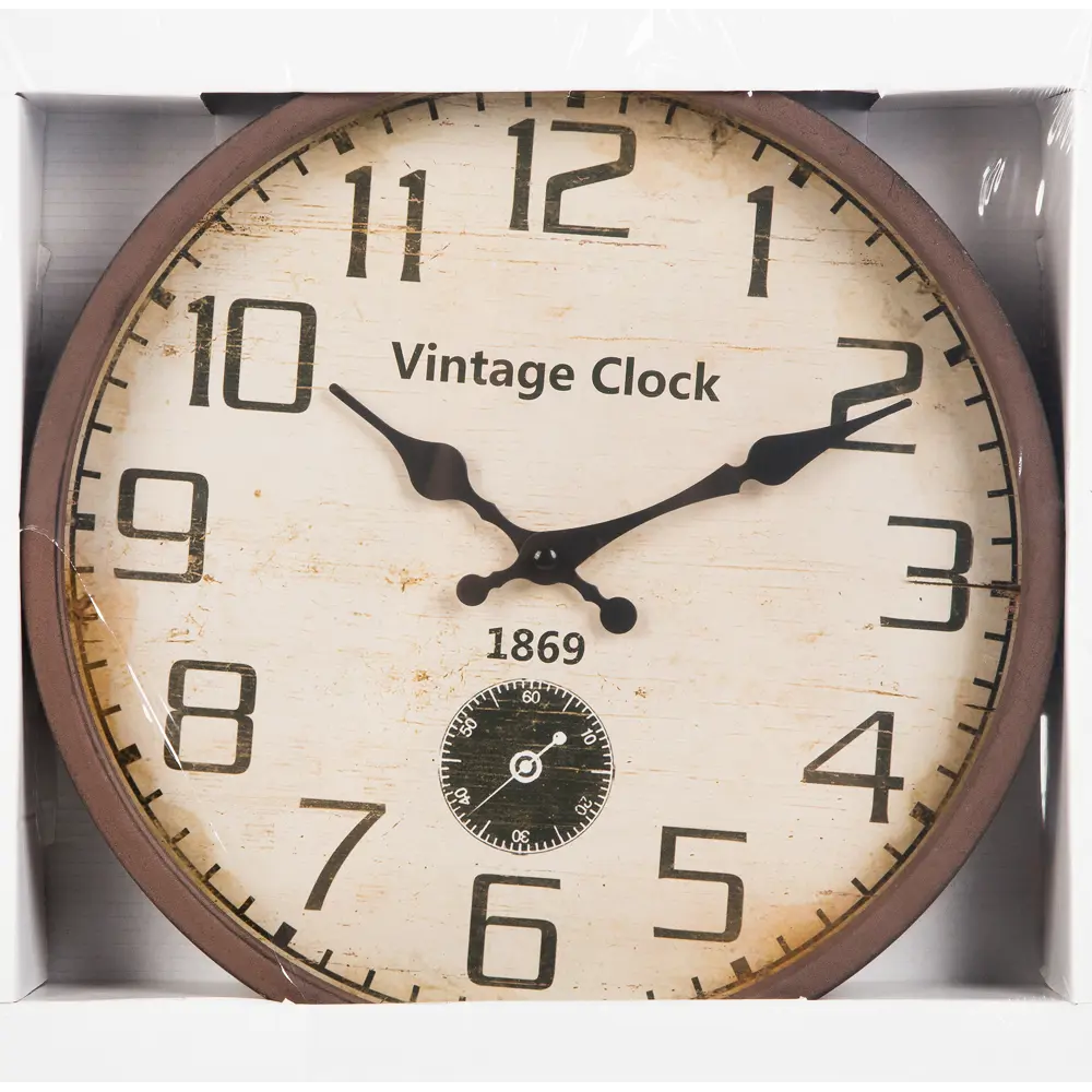 Фото 4 Часы настенные «Vintage Clock», цвет коричневый, 30 см Фото 4 Часы настенные «Vintage Clock», цвет коричневый, 30 см