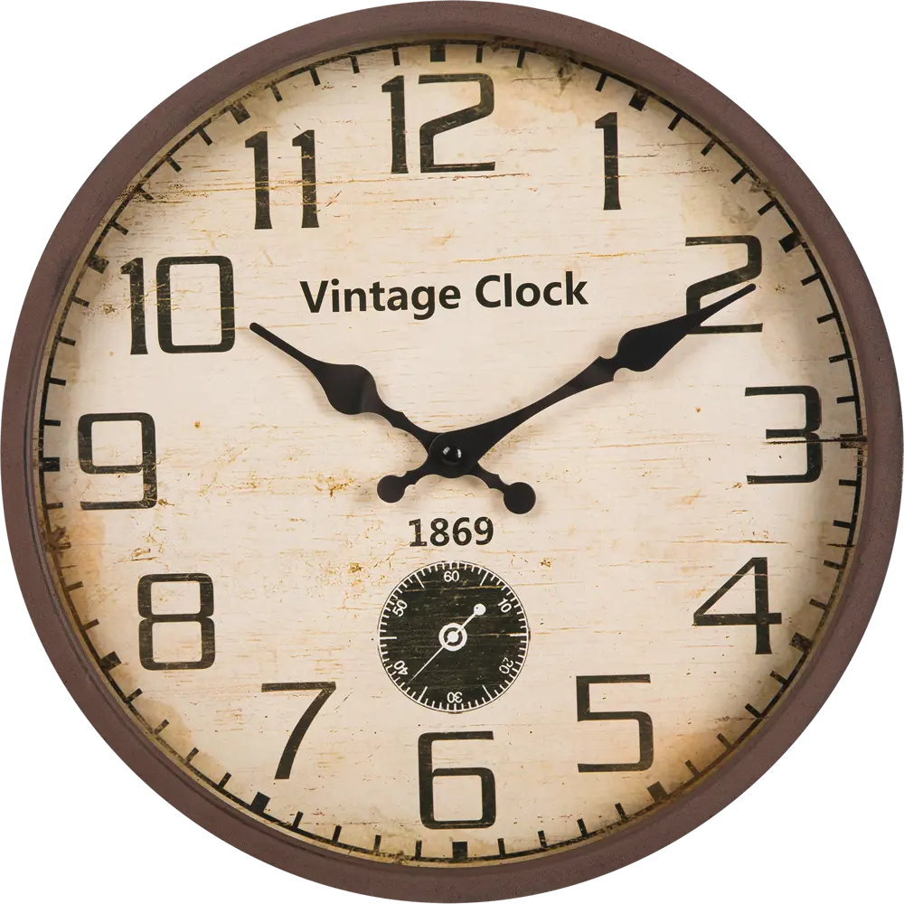 Фото Часы настенные «Vintage Clock», цвет коричневый, 30 см Фото Часы настенные «Vintage Clock», цвет коричневый, 30 см