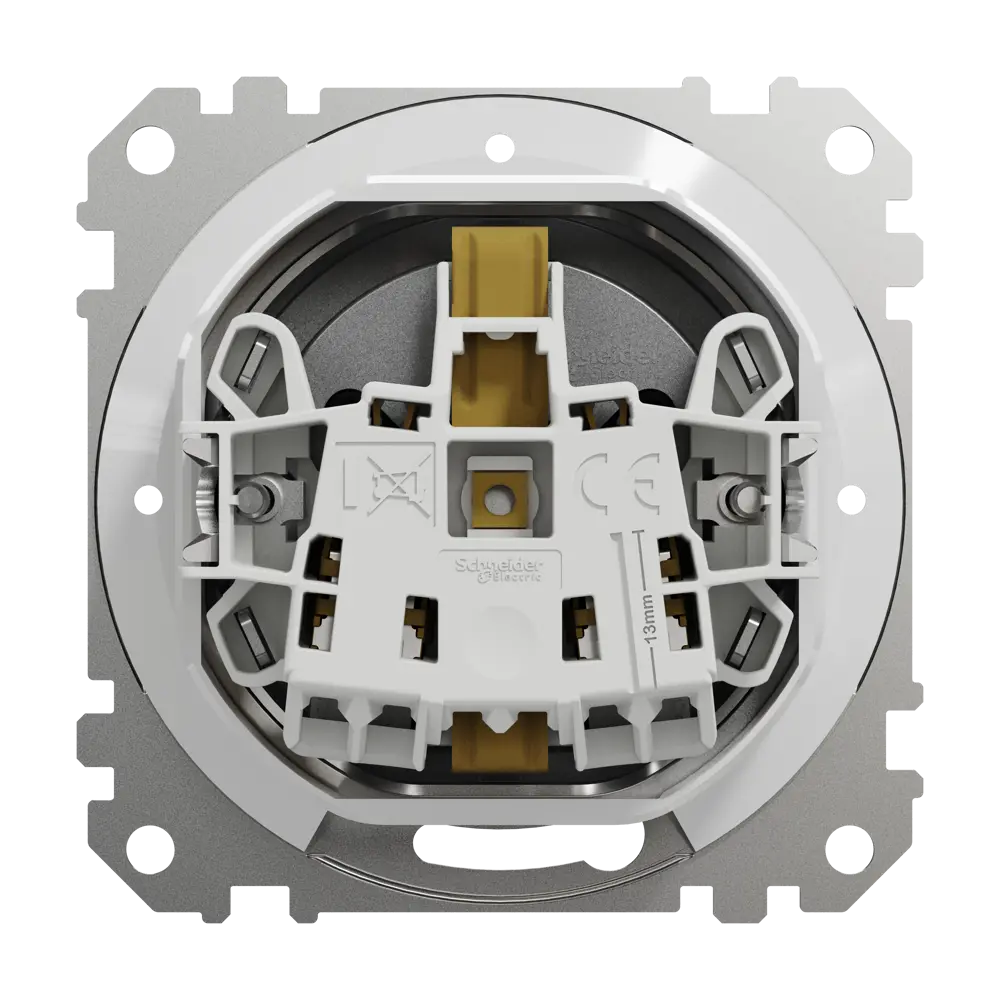 Фото 3 Розетка встраиваемая влагозащищенная Systeme Electric Sedna Design с крышкой IP44, цвет алюминий Фото 3 Розетка встраиваемая влагозащищенная Systeme Electric Sedna Design с крышкой IP44, цвет алюминий