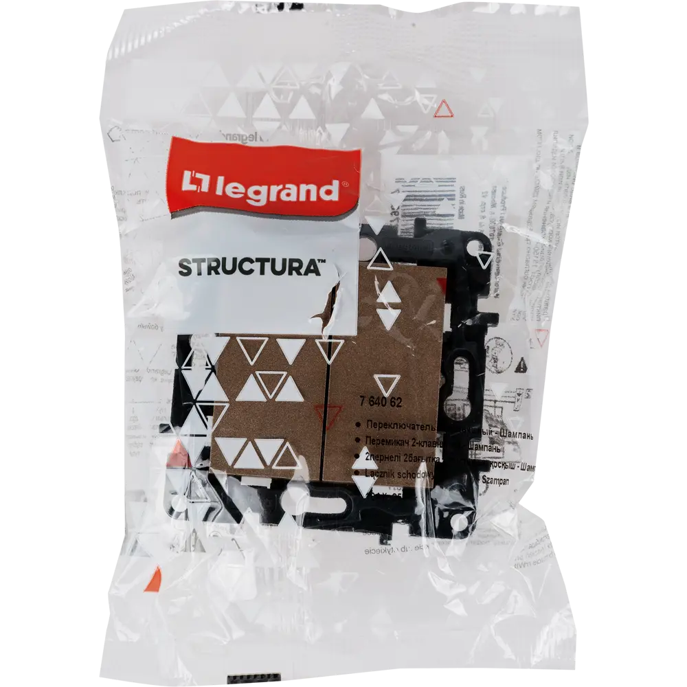Фото 7 Переключатель двухклавишный - Legrand Structura - 10A 250В безвинтовые зажимы - шампань Фото 7 Переключатель двухклавишный - Legrand Structura - 10A 250В безвинтовые зажимы - шампань