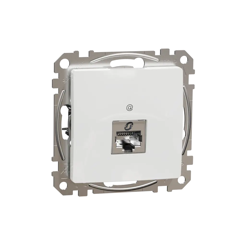 Фото 2 Розетка компьютерная встраиваемая Systeme Electric Sedna Design RJ45 cat 5E, цвет белый