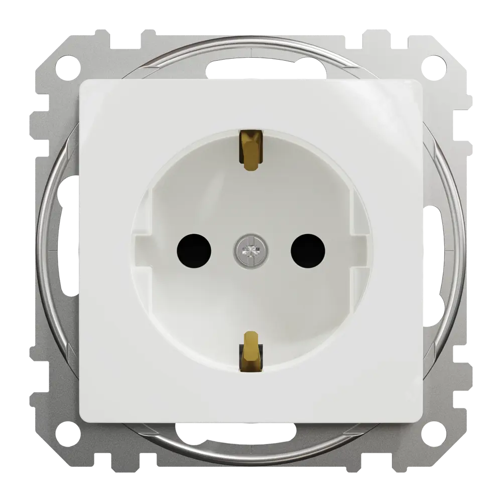 Фото Розетка встраиваемая Systeme Electric Sedna Design с заземлением со шторками цвет белый Фото Розетка встраиваемая Systeme Electric Sedna Design с заземлением со шторками цвет белый