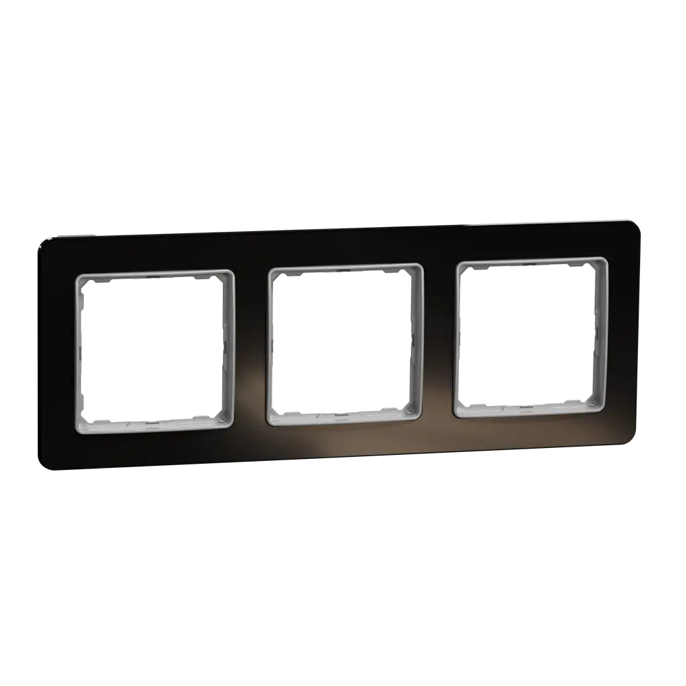 Фото 2 Рамка для розеток и выключателей Systeme Electric Sedna Design 3 поста, цвет чёрное стекло Фото 2 Рамка для розеток и выключателей Systeme Electric Sedna Design 3 поста, цвет чёрное стекло