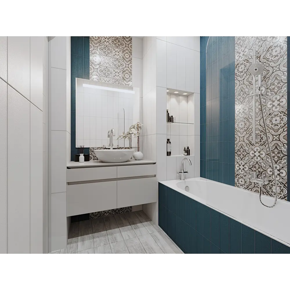 Фото 5 Керамогранит Belani Tone 59.7x14.8 см 1.325 м² цвет белый матовый Фото 5 Керамогранит Belani Tone 59.7x14.8 см 1.325 м² цвет белый матовый