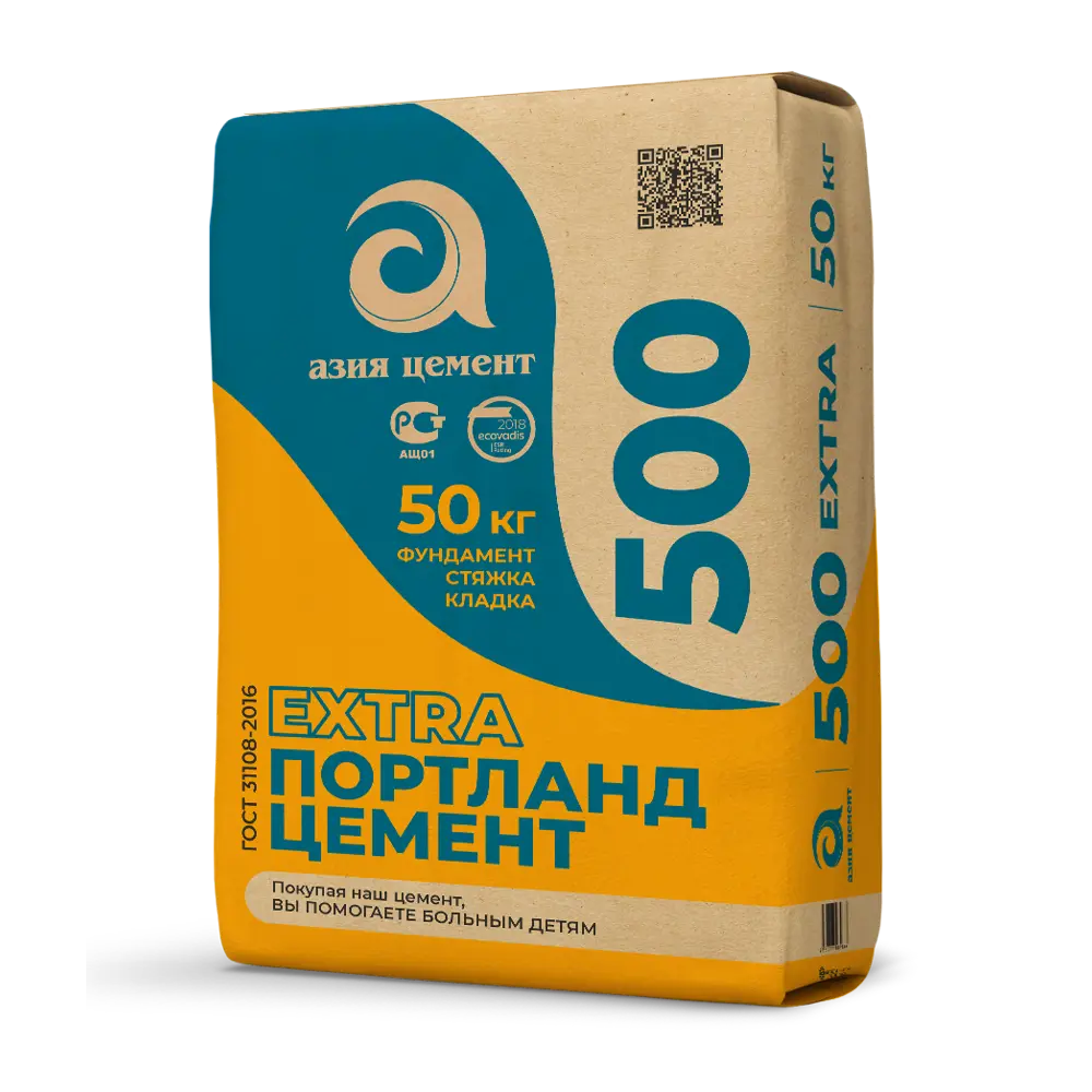 Фото Цемент Азия Цемент M500 ЦЕМ II А-П 42.5 Н 50 кг Фото Цемент Азия Цемент M500 ЦЕМ II А-П 42.5 Н 50 кг