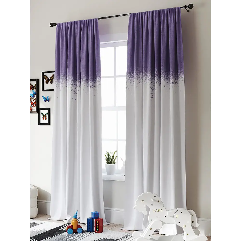 Фото 2 Комплект штор Comfy Way Амниолс фиолетовый Фото 2 Комплект штор Comfy Way Амниолс фиолетовый