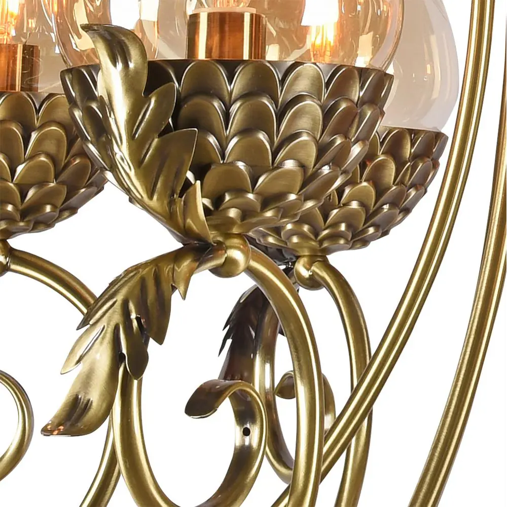 Фото 2 Люстра подвесная Lumien Hall Olivi 3304/6H-ABPAB-AM E14 6 ламп 18 м² Фото 2 Люстра подвесная Lumien Hall Olivi 3304/6H-ABPAB-AM E14 6 ламп 18 м²