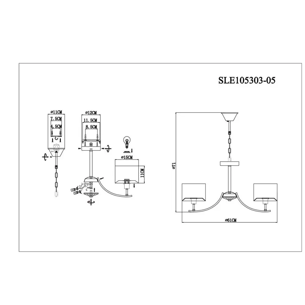 Фото 3 Люстра потолочная EVOLUCE SLE105303-05 LINDA 5 ламп 10 м² цвет хром Фото 3 Люстра потолочная EVOLUCE SLE105303-05 LINDA 5 ламп 10 м² цвет хром
