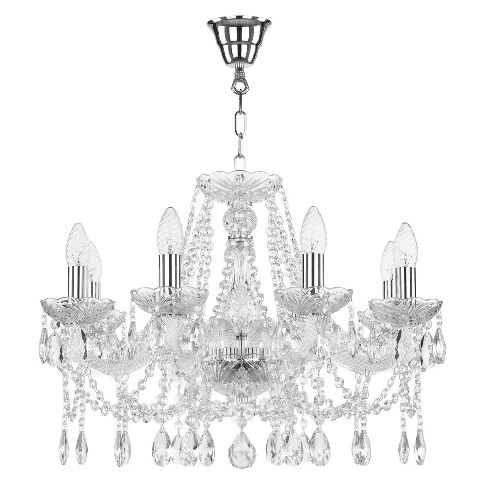 Фото Люстра хрустальная Bohemia Ivele Crystal 1413 107.8.200.Ni E14 8 ламп 16 м² Фото Люстра хрустальная Bohemia Ivele Crystal 1413 107.8.200.Ni E14 8 ламп 16 м²
