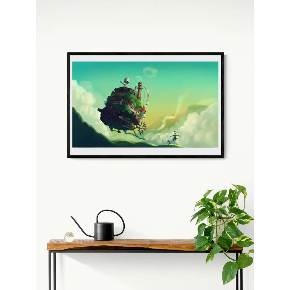 Фото Постер Просто Постер Хаяо Миядзаки - Ходячий замок 60x90 в раме Металл