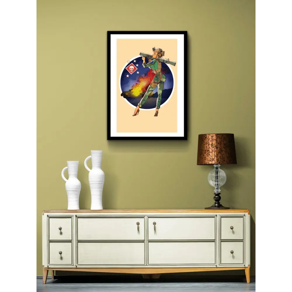 Фото Постер Просто Постер Девушка с базукой 60x90 в раме Металл