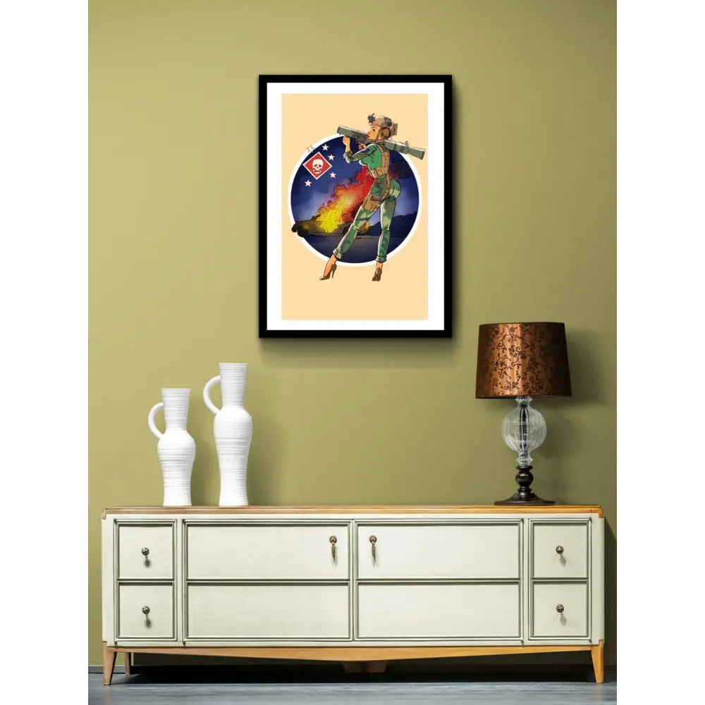 Фото Постер Просто Постер Девушка с базукой 90x120 в подарочном тубусе Металл