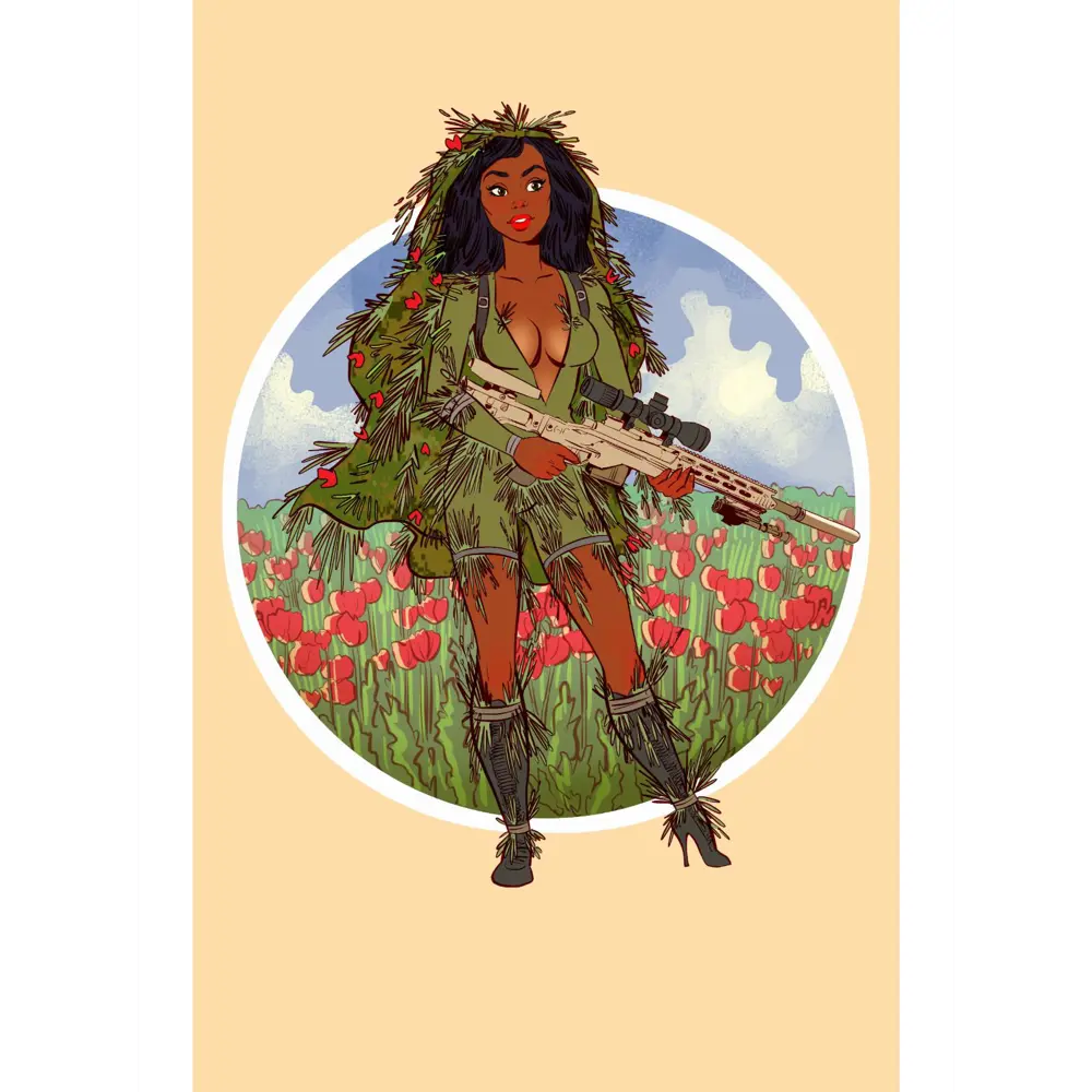 Фото 2 Постер Просто Постер Девушка-снайпер 90x120 в подарочном тубусе Металл Фото 2 Постер Просто Постер Девушка-снайпер 90x120 в подарочном тубусе Металл