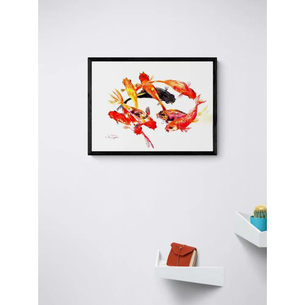 Фото 3 Постер Просто Постер Девять карпов кои 60x90 в раме Металл Фото 3 Постер Просто Постер Девять карпов кои 60x90 в раме Металл