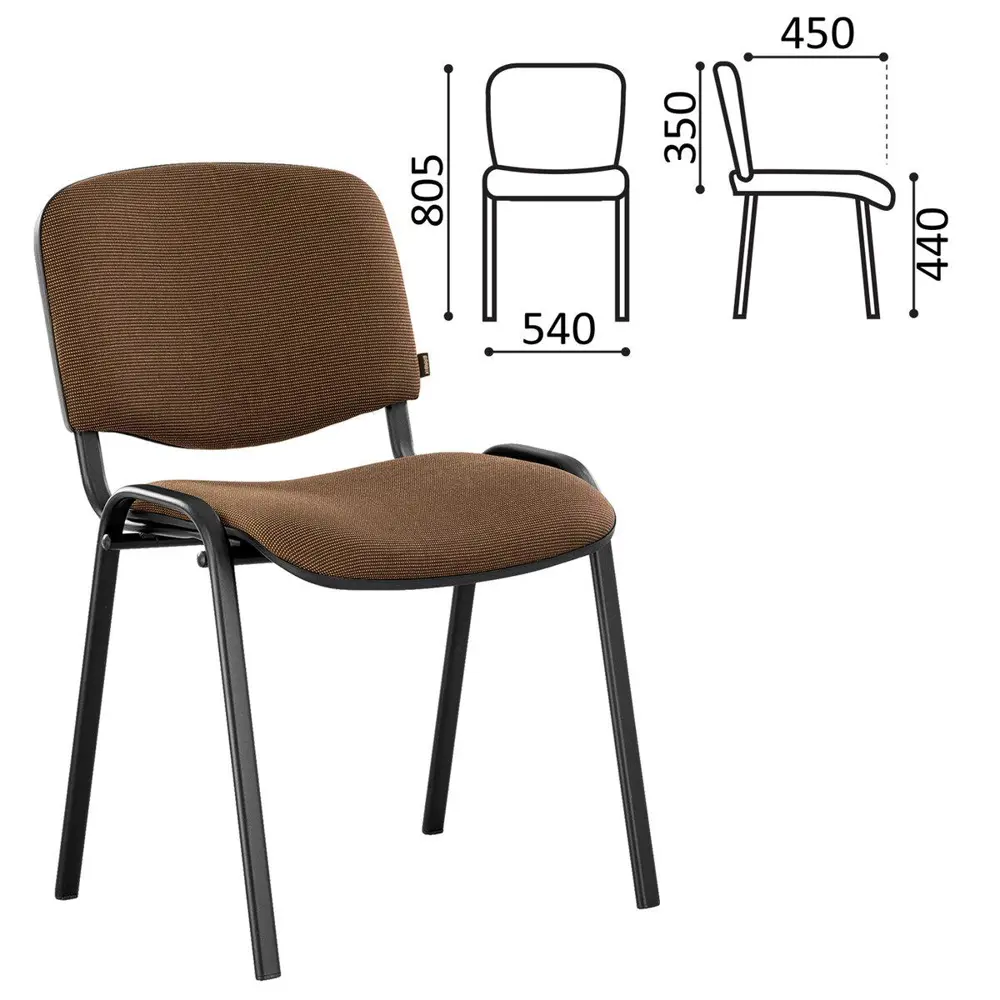 Фото Стул Brabix Iso Cf-005 черный ткань коричневая Фото Стул Brabix Iso Cf-005 черный ткань коричневая
