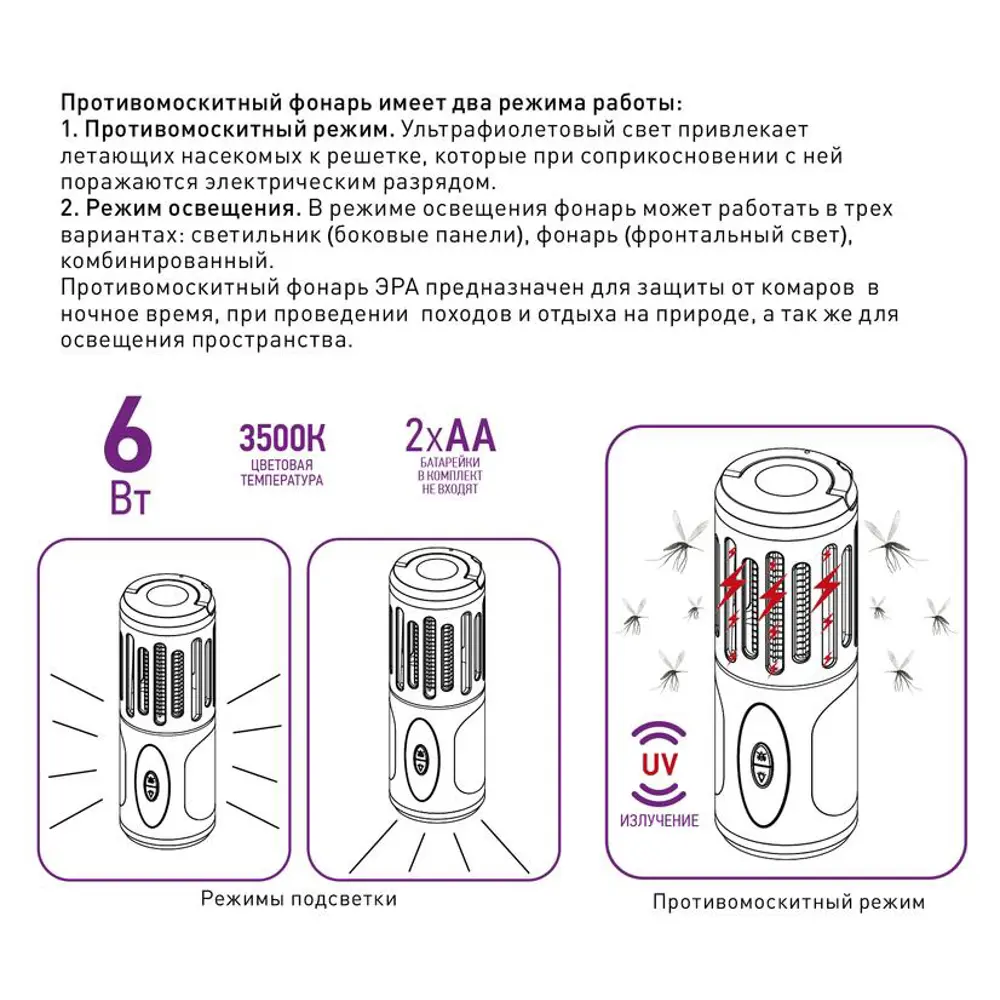 Фото 2 Светильник уличный противомоскитный ЭРА Б0043785 на солнечных батареях Фото 2 Светильник уличный противомоскитный ЭРА Б0043785 на солнечных батареях