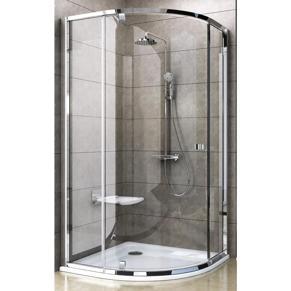 Фото Душевой уголок Ravak Pivot pskk3 100x100 см блестящий профиль прозрачное стекло 376AAC00Z1 Фото Душевой уголок Ravak Pivot pskk3 100x100 см блестящий профиль прозрачное стекло 376AAC00Z1