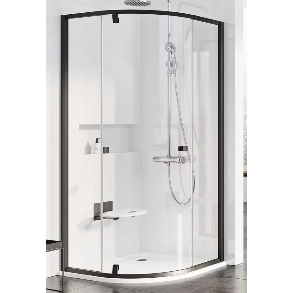 Фото 2 Душевой уголок Ravak Pivot pskk3 80x80 см черный профиль прозрачное стекло 37644300Z1 Фото 2 Душевой уголок Ravak Pivot pskk3 80x80 см черный профиль прозрачное стекло 37644300Z1