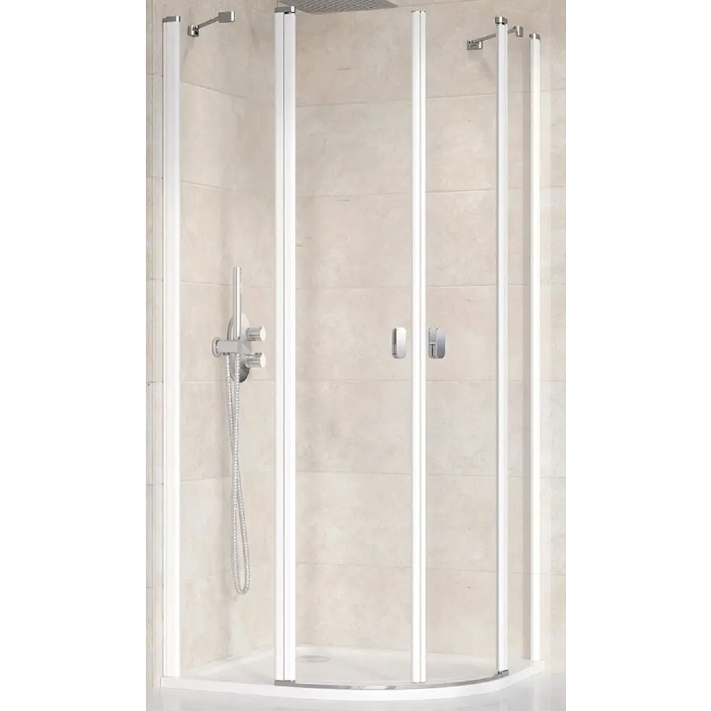 Фото Душевой уголок четверть круга Ravak Chrome Cskk4 90x90 см белый профиль, прозрачное стекло 3Q170100Z1 Фото Душевой уголок четверть круга Ravak Chrome Cskk4 90x90 см белый профиль, прозрачное стекло 3Q170100Z1
