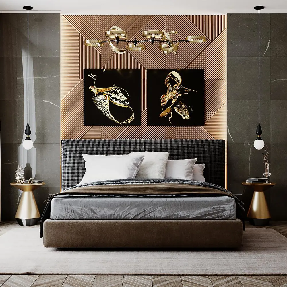 Фото 3 Картина на стекле ArtWork Golden Spill 76х76 см Фото 3 Картина на стекле ArtWork Golden Spill 76х76 см