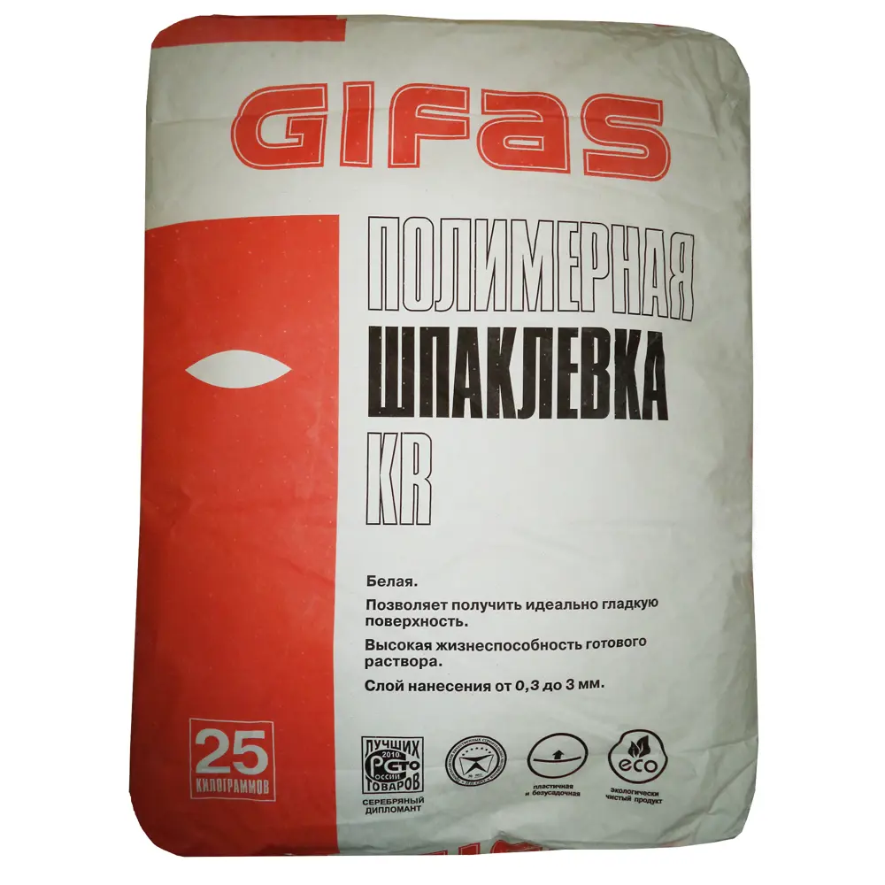 Фото Шпаклевка полимерная Gifas KR 25 кг Фото Шпаклевка полимерная Gifas KR 25 кг