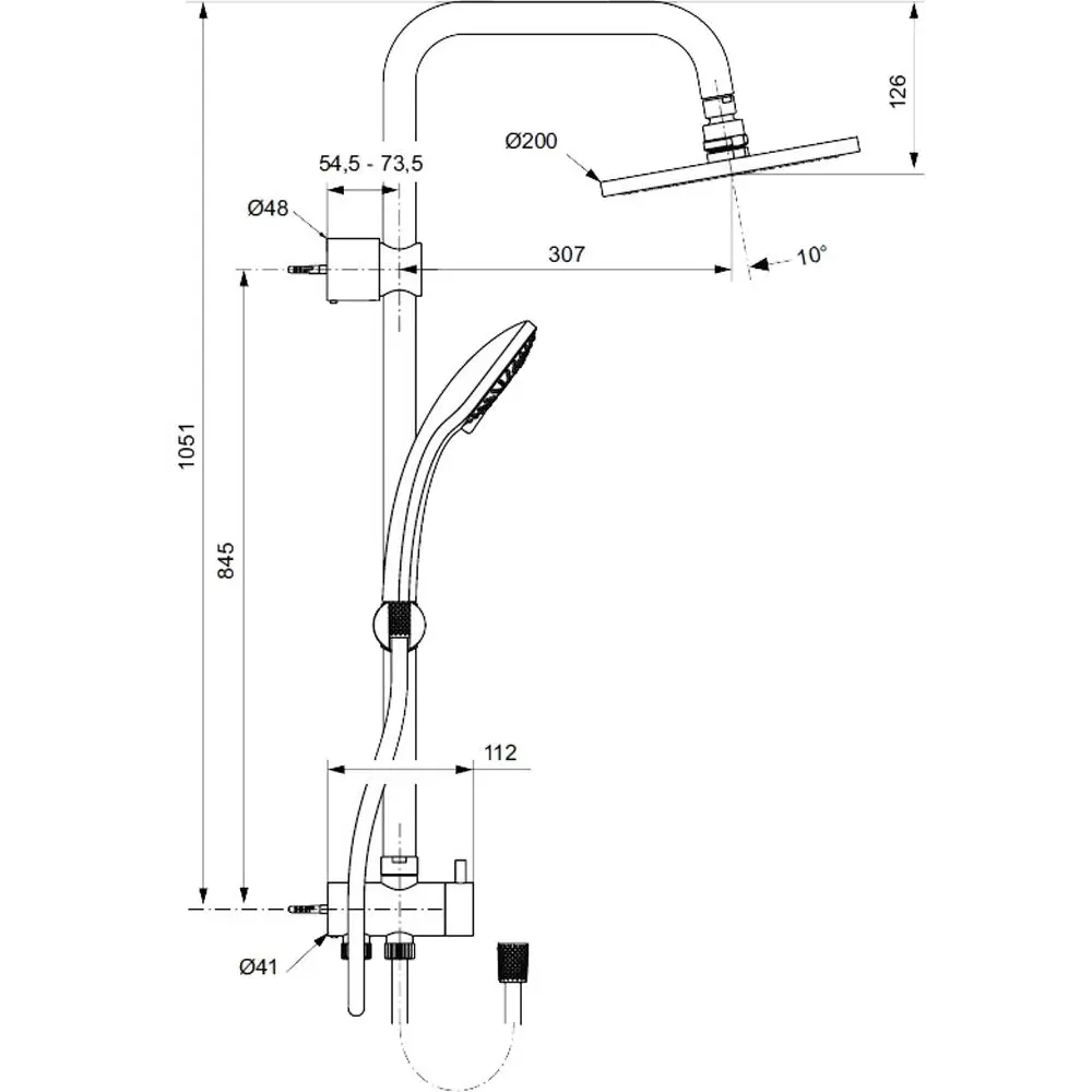 Фото 2 Душевая стойка Ideal Standard Eco A6281AA Фото 2 Душевая стойка Ideal Standard Eco A6281AA