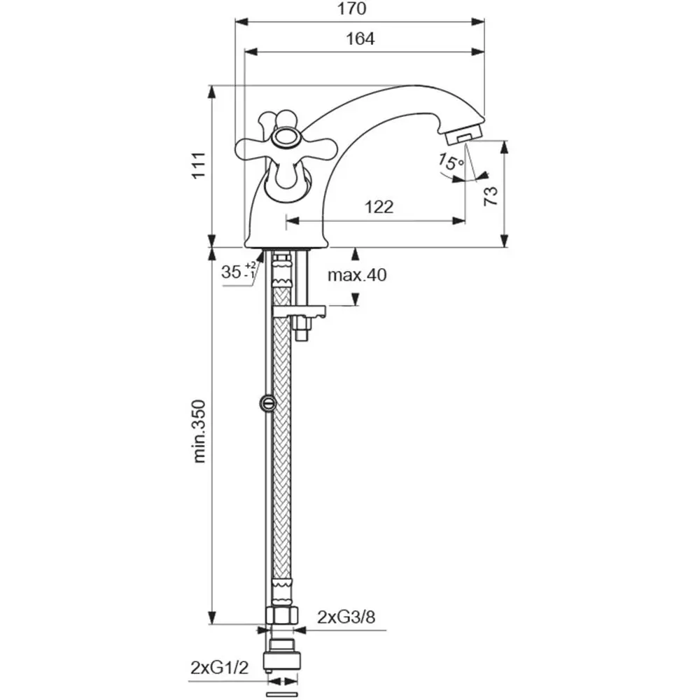 Фото 2 Смеситель для умывальника Vidima Retro BA117AA Фото 2 Смеситель для умывальника Vidima Retro BA117AA