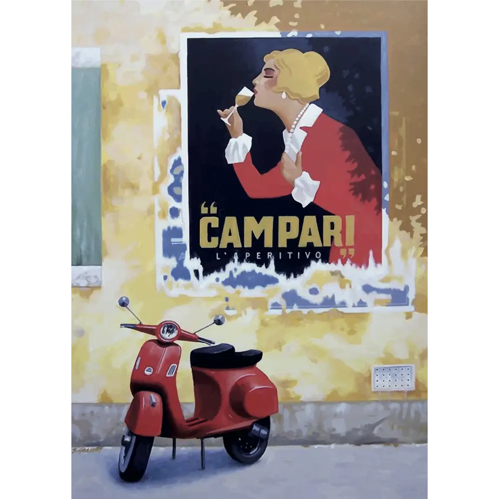 Фото Постер Простопостер "Vespa&Campari" 120x90 см Фото Постер Простопостер "Vespa&Campari" 120x90 см