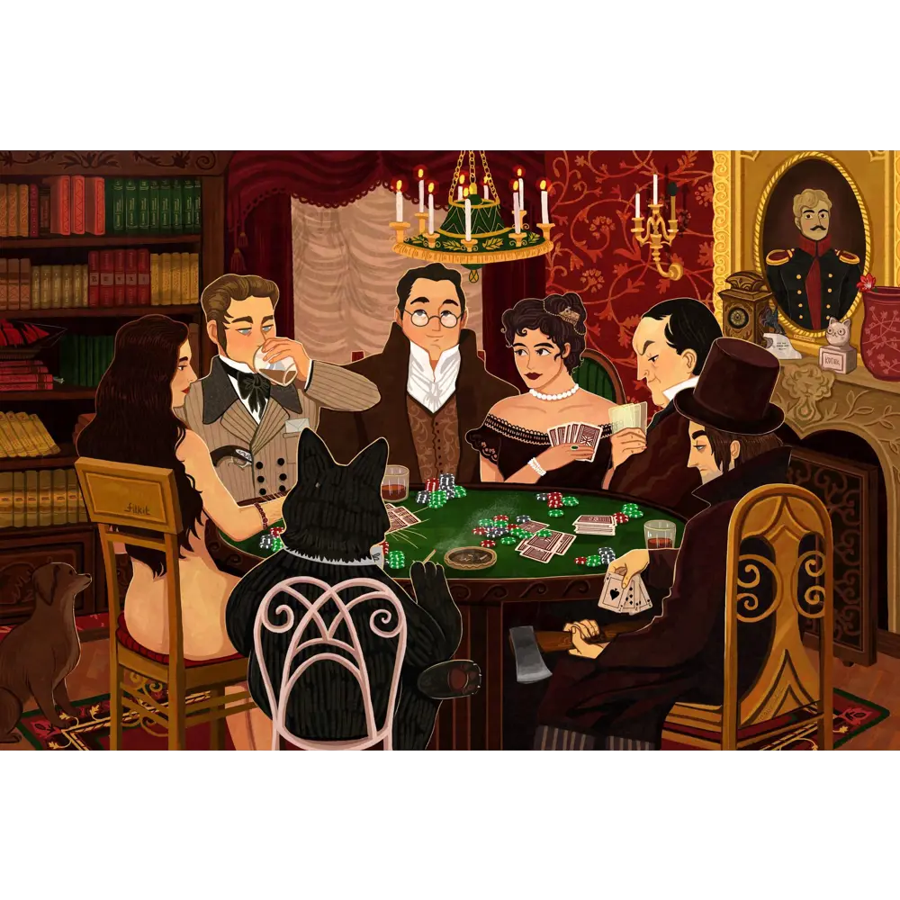 Фото 2 Постер Простопостер "Литературный покер" 120x90 см