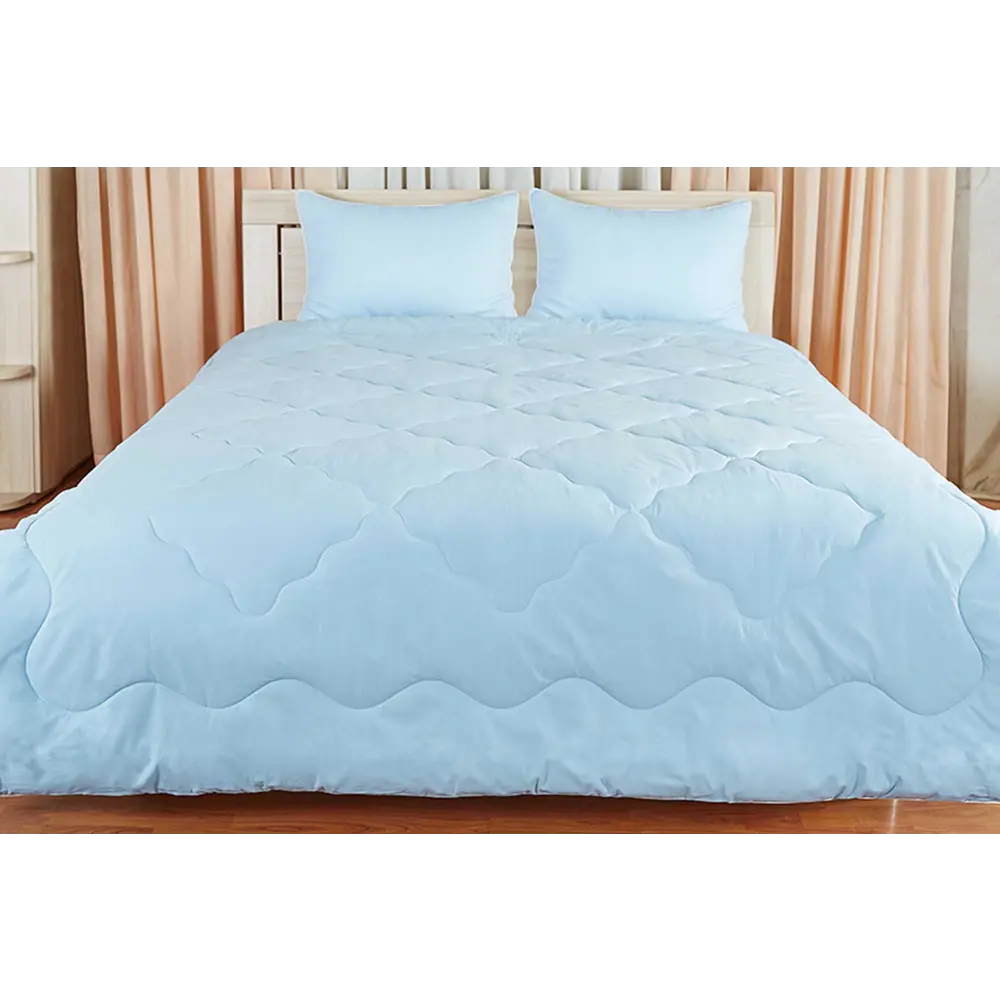 Фото 2 Одеяло JustSleep Влада 140х205 см овечья шерсть цвет голубой Фото 2 Одеяло JustSleep Влада 140х205 см овечья шерсть цвет голубой