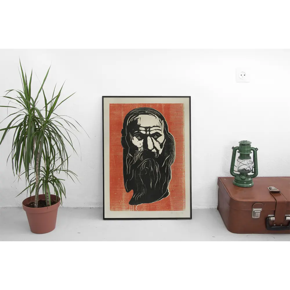 Фото Плакат Просто Постер Голова старого человека с бородой 90x120 в подарочном тубусе 495846116171 без рамы