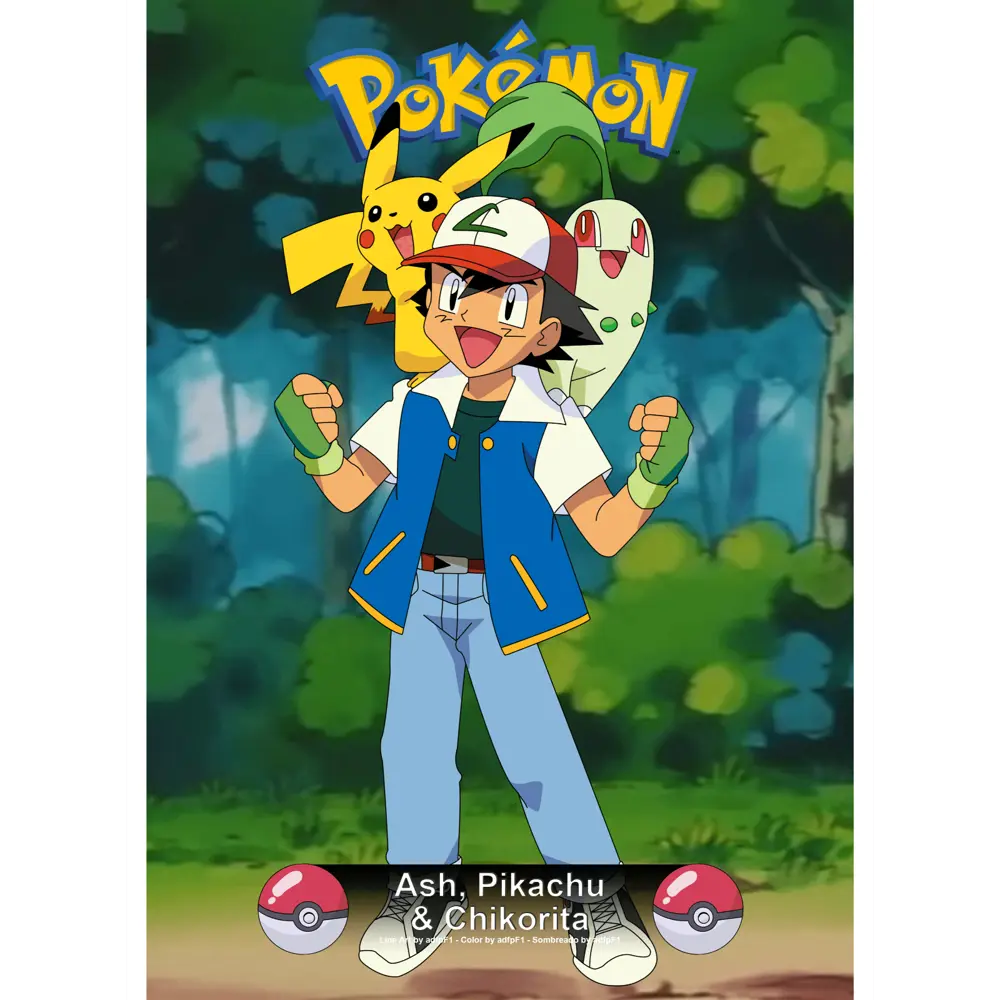 Фото 2 Плакат "Просто Постер" Покемон Эш Пикачу и Чикорита 40x50 в подарочном тубусе 701592812131 Фото 2 Плакат "Просто Постер" Покемон Эш Пикачу и Чикорита 40x50 в подарочном тубусе 701592812131