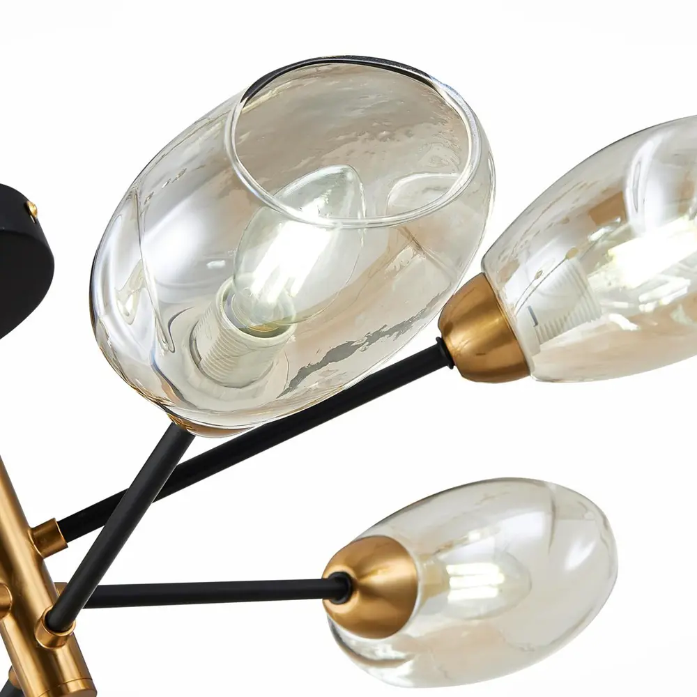 Фото 3 Люстра потолочная EVOLUCE SLE155502-06 GLOA 6 ламп 12 м² цвет черный Фото 3 Люстра потолочная EVOLUCE SLE155502-06 GLOA 6 ламп 12 м² цвет черный