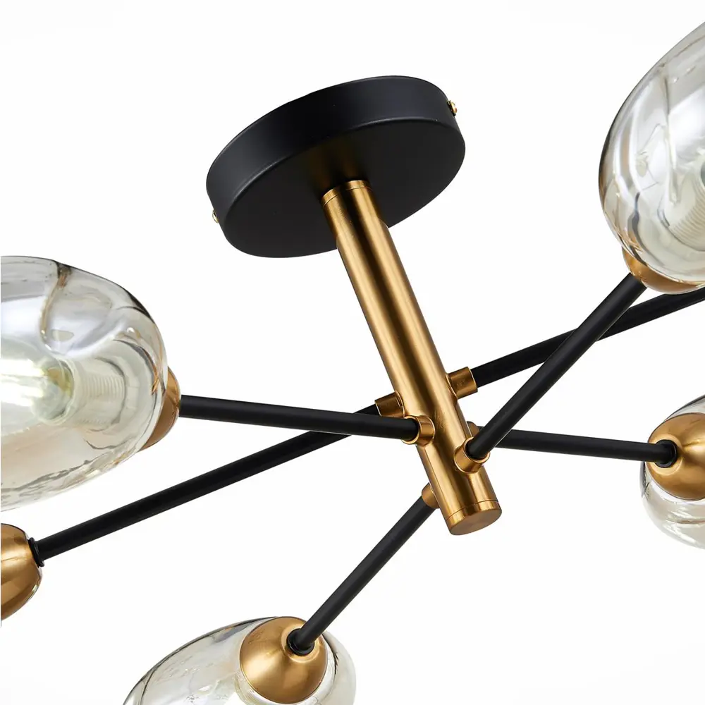 Фото 4 Люстра потолочная EVOLUCE SLE155502-06 GLOA 6 ламп 12 м² цвет черный Фото 4 Люстра потолочная EVOLUCE SLE155502-06 GLOA 6 ламп 12 м² цвет черный