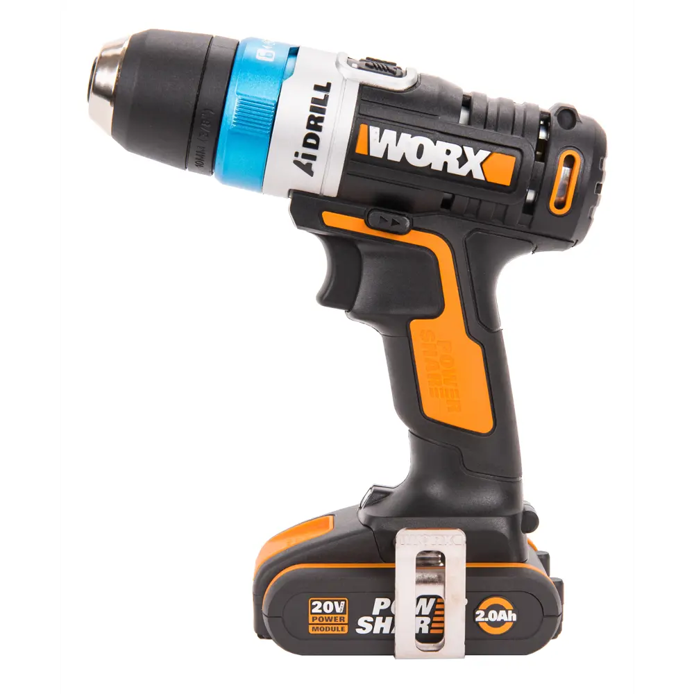 Фото Дрель-шуруповерт аккумуляторная WORX AiDrill WX178, 20В, 2Ач x2, кейс Фото Дрель-шуруповерт аккумуляторная WORX AiDrill WX178, 20В, 2Ач x2, кейс