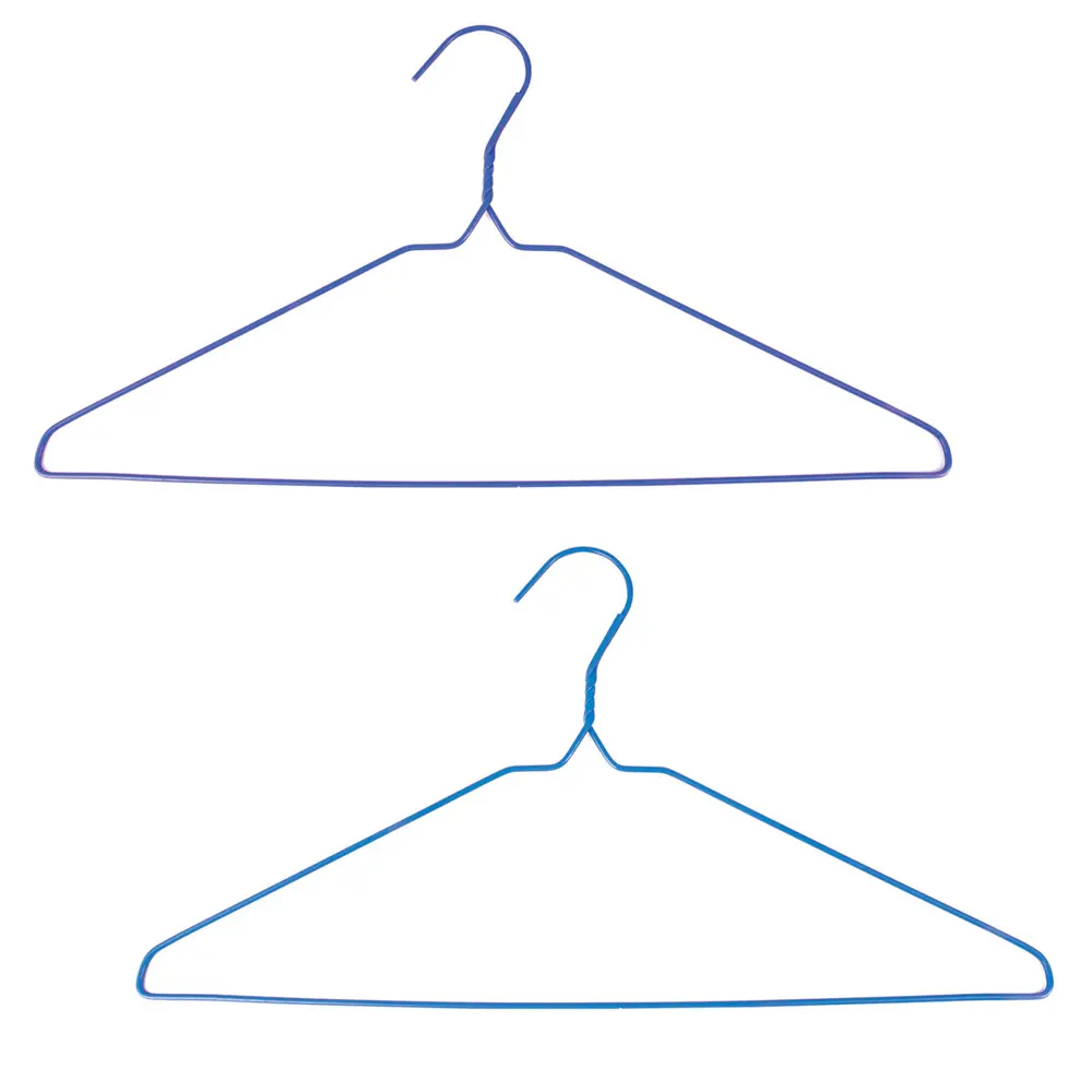 Фото 2 Вешалка для одежды 41x21.5x3.5 см 10 шт металл цвет синий голубой Фото 2 Вешалка для одежды 41x21.5x3.5 см 10 шт металл цвет синий голубой