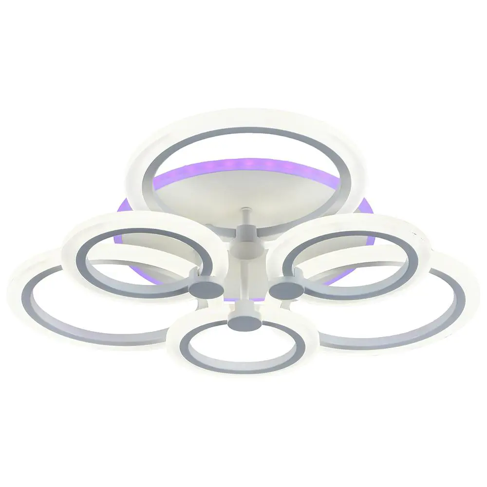 Фото Светодиодная люстра 8076/3+3 WHT 108W+8W RGB, Profit Light Фото Светодиодная люстра 8076/3+3 WHT 108W+8W RGB, Profit Light