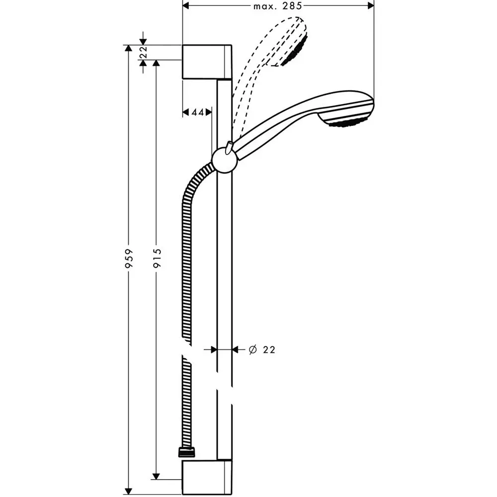 Фото 2 Душевой гарнитур Hansgrohe Crometta 27729000 Фото 2 Душевой гарнитур Hansgrohe Crometta 27729000
