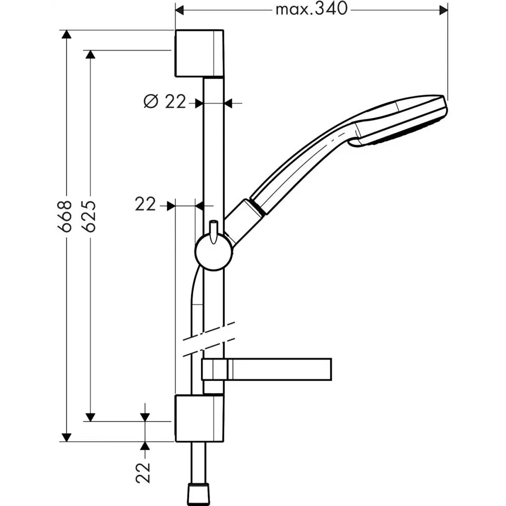 Фото 2 Душевой гарнитур Hansgrohe Croma 27775000 Фото 2 Душевой гарнитур Hansgrohe Croma 27775000
