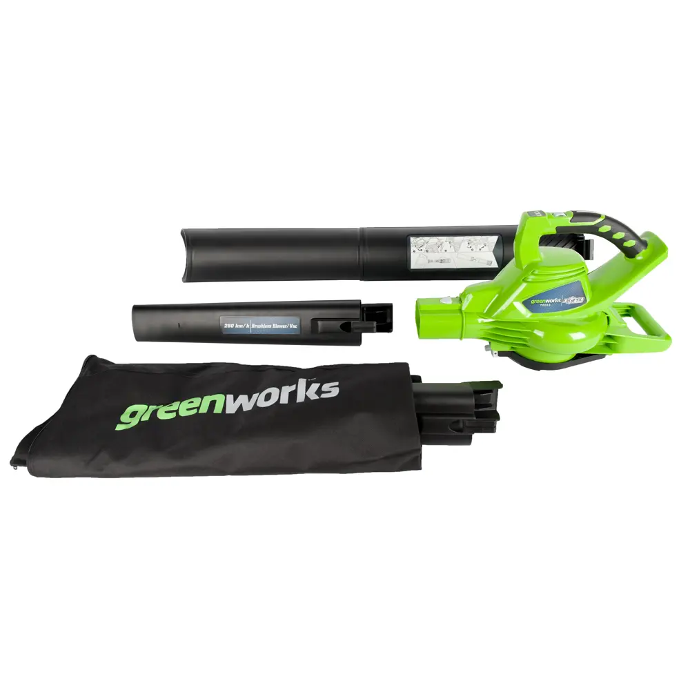 Фото 10 Воздуходув-Садовый Пылесос аккумуляторный Greenworks GD40BV, 40V, бесщеточный, без АКБ и ЗУ Фото 10 Воздуходув-Садовый Пылесос аккумуляторный Greenworks GD40BV, 40V, бесщеточный, без АКБ и ЗУ