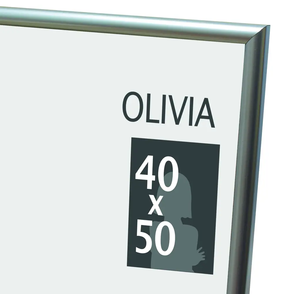 Фото 2 Рамка Olivia 40x50 см пластик цвет серебро Фото 2 Рамка Olivia 40x50 см пластик цвет серебро