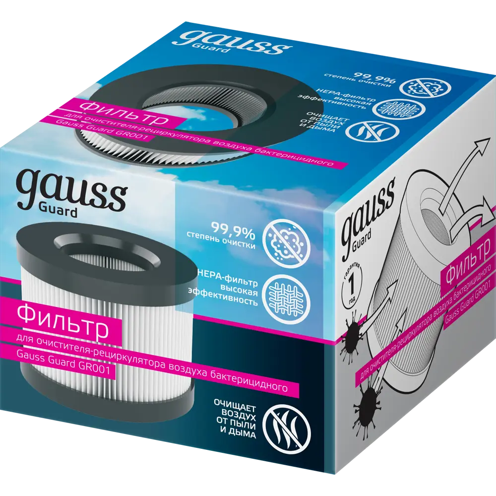 Фото 3 Фильтр антибактериальный Gauss для очистителя воздуха Gauss Guard GR001 Фото 3 Фильтр антибактериальный Gauss для очистителя воздуха Gauss Guard GR001