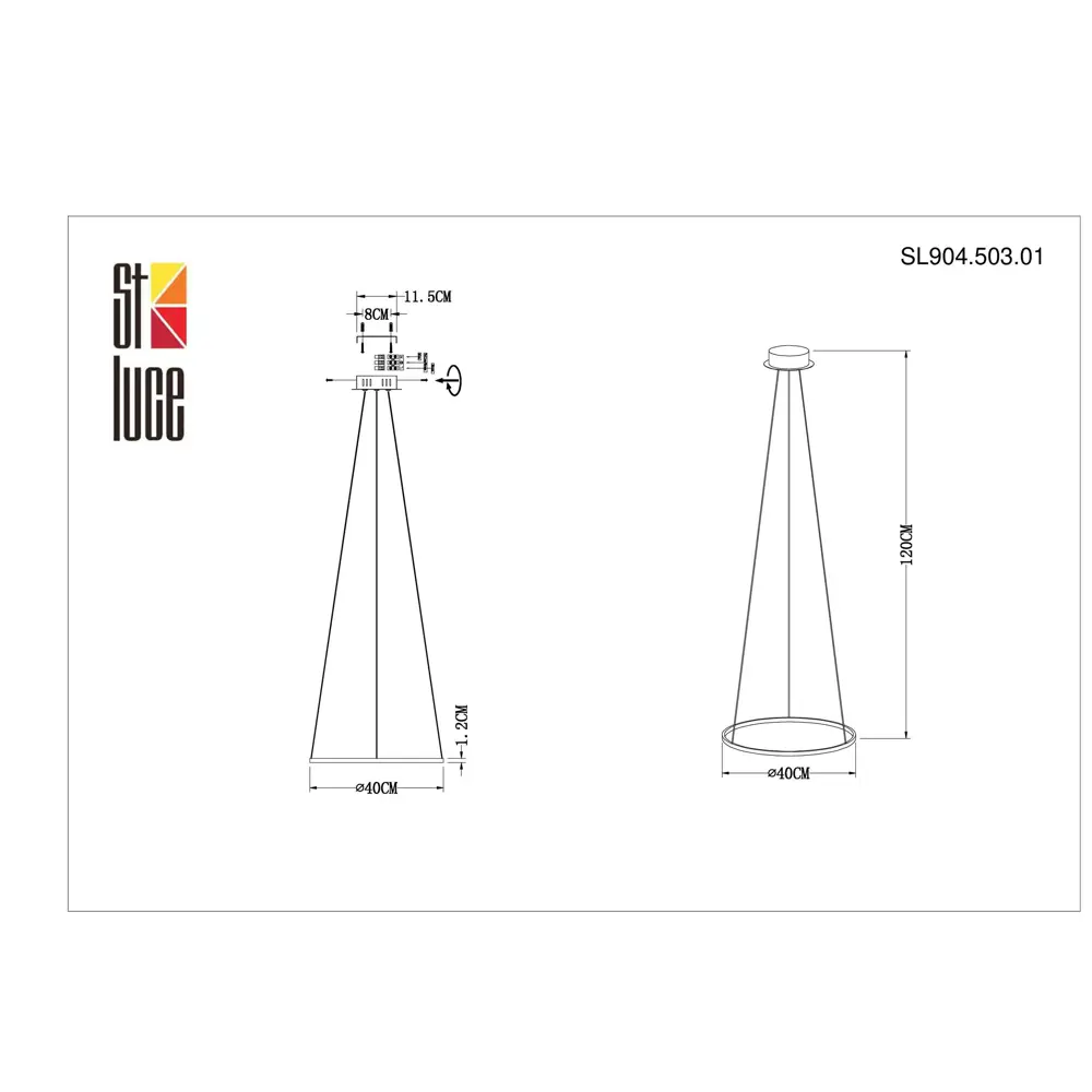 Фото 3 Светильник подвесной светодиодный ST Luce SL904.503.01 Белый/Белый LED 1x12W 4000K Фото 3 Светильник подвесной светодиодный ST Luce SL904.503.01 Белый/Белый LED 1x12W 4000K