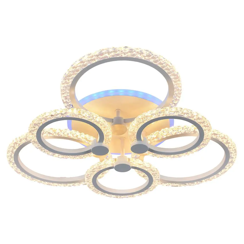 Фото 2 Светодиодная люстра Profit Light 18027/6 WHT A 108W+8W RGB, Фото 2 Светодиодная люстра Profit Light 18027/6 WHT A 108W+8W RGB,