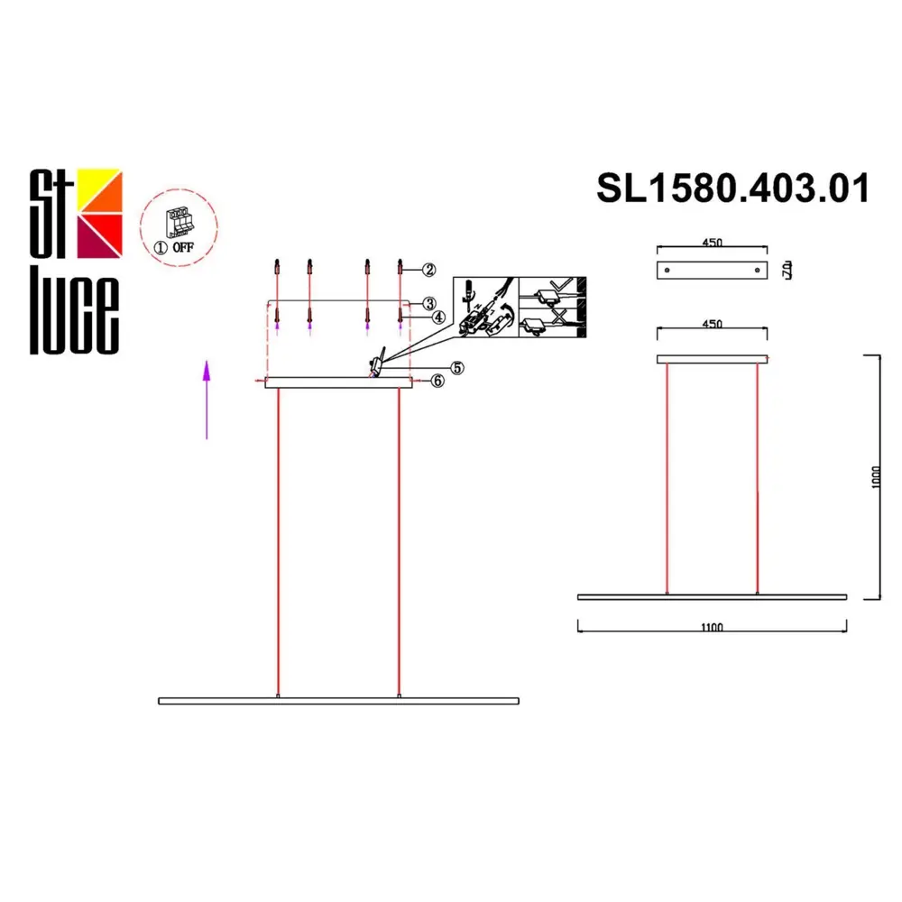 Фото 4 Светильник подвесной светодиодный ST Luce SL1580.403.01 Черный/Белый LED 1x22W 3200K Фото 4 Светильник подвесной светодиодный ST Luce SL1580.403.01 Черный/Белый LED 1x22W 3200K