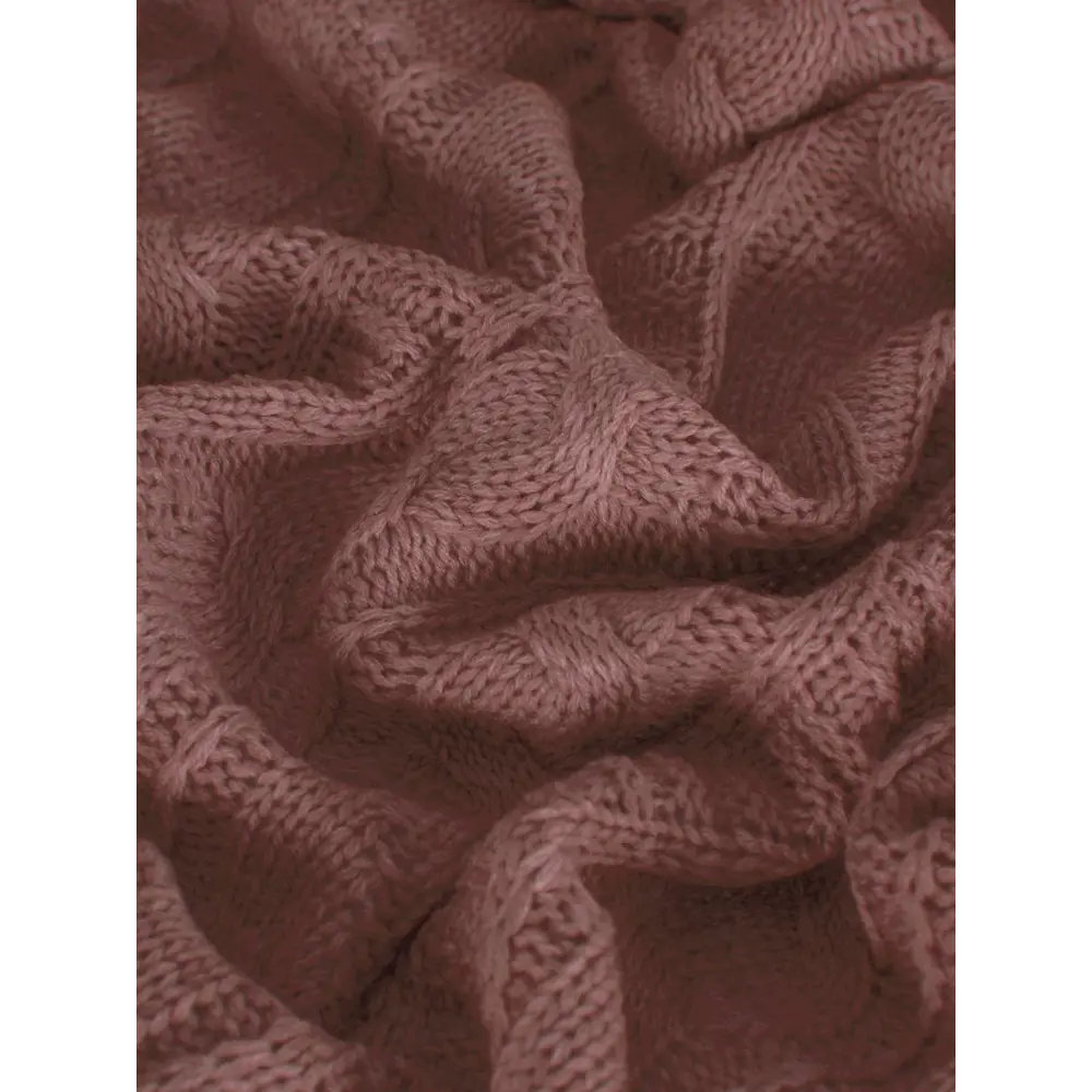 Фото 3 Плед вязаный MelSonn Светлая Брусника 160х220 см