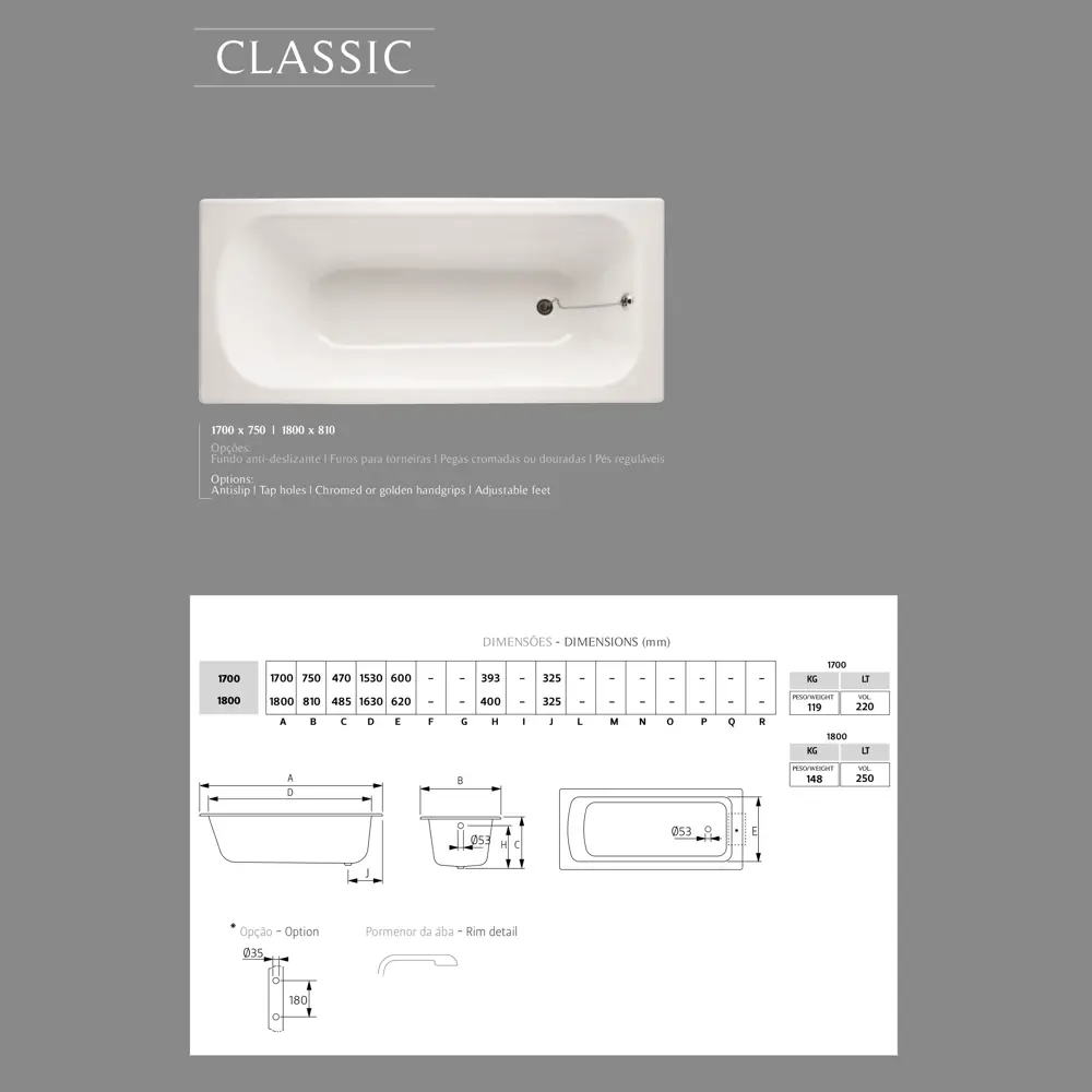 Фото 2 Ванна чугунная Recor Classic 170*75 Фото 2 Ванна чугунная Recor Classic 170*75