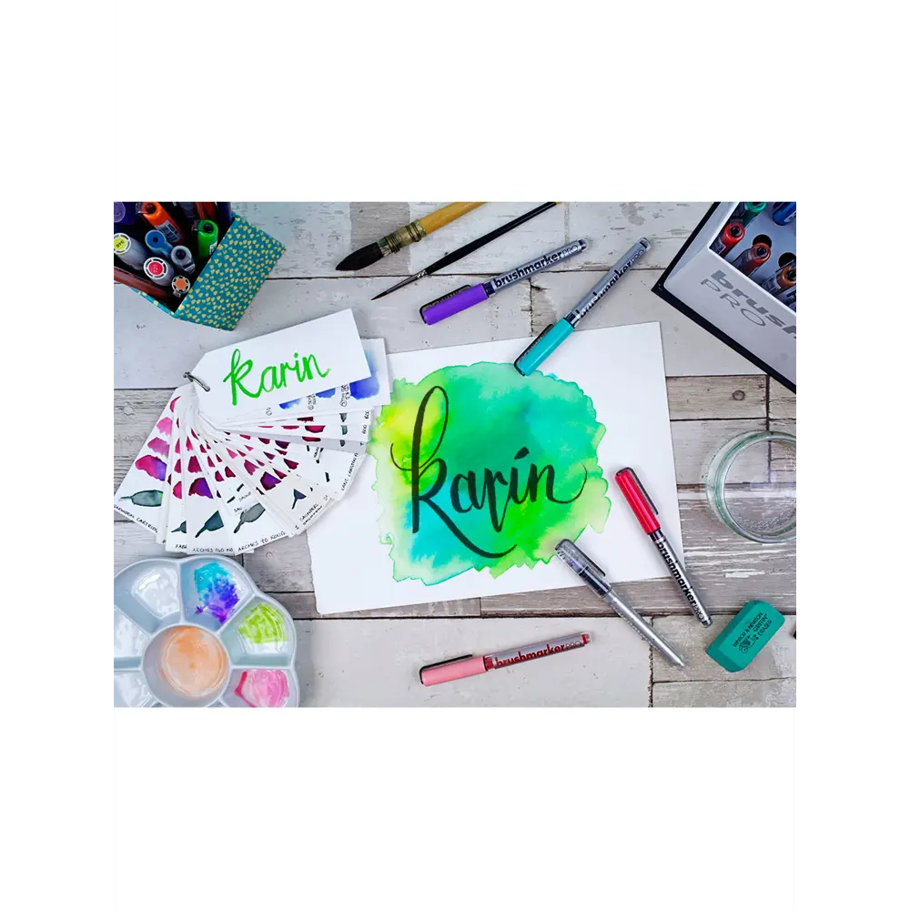 Фото 5 Маркер-кисть Karin Brushmarker PRO Базовые цвета 27C1, набор 11 цветов+1 маркер-блендер Фото 5 Маркер-кисть Karin Brushmarker PRO Базовые цвета 27C1, набор 11 цветов+1 маркер-блендер